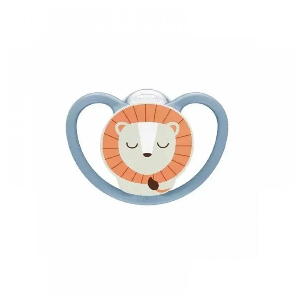 NUK Perfect Match Air Night Πιπίλα Σιλικόνης 0-6m, Lion Blue (10175356)