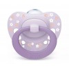 Nuk First Choice Classic Ορθοδοντικές Πιπίλες Σιλικόνης Νυκτός με Θήκη Μωβ για 0-6 μηνών 2τμχ (10175397)