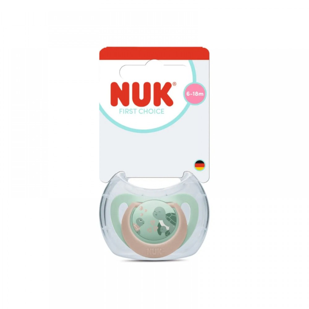 NUK First Choice Πιπίλα Σιλικόνης 6-18m, Turtle (10176371)