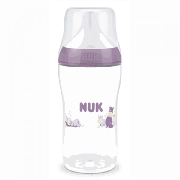 Nuk Μπιμπερό Πλαστικό 260ml Perfect Match με θηλή 3m+ Hippo (10216327)