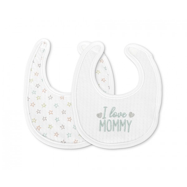 Lorelli Σαλιάρα Βρεφική Σετ 2τμχ. Velcro Unisex White (10260280001)