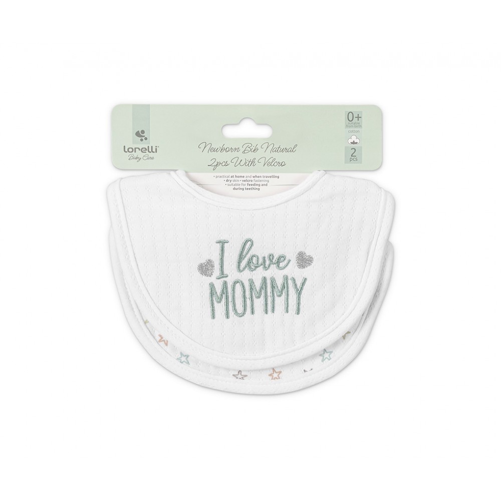 Lorelli Σαλιάρα Βρεφική Σετ 2τμχ. Velcro Unisex White (10260280001)