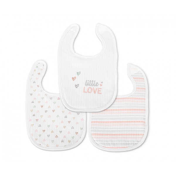 Lorelli Σαλιάρα Βρεφική Σετ 3τμχ. Velcro Girl Pink (10260290003)