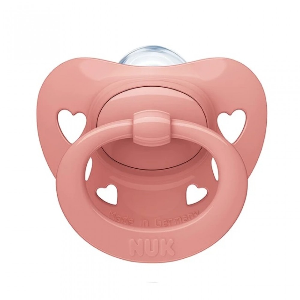 Nuk Ορθοδοντική Πιπίλα Σιλικόνης για 0-6 μηνών Signature  με Θήκη (10730652)