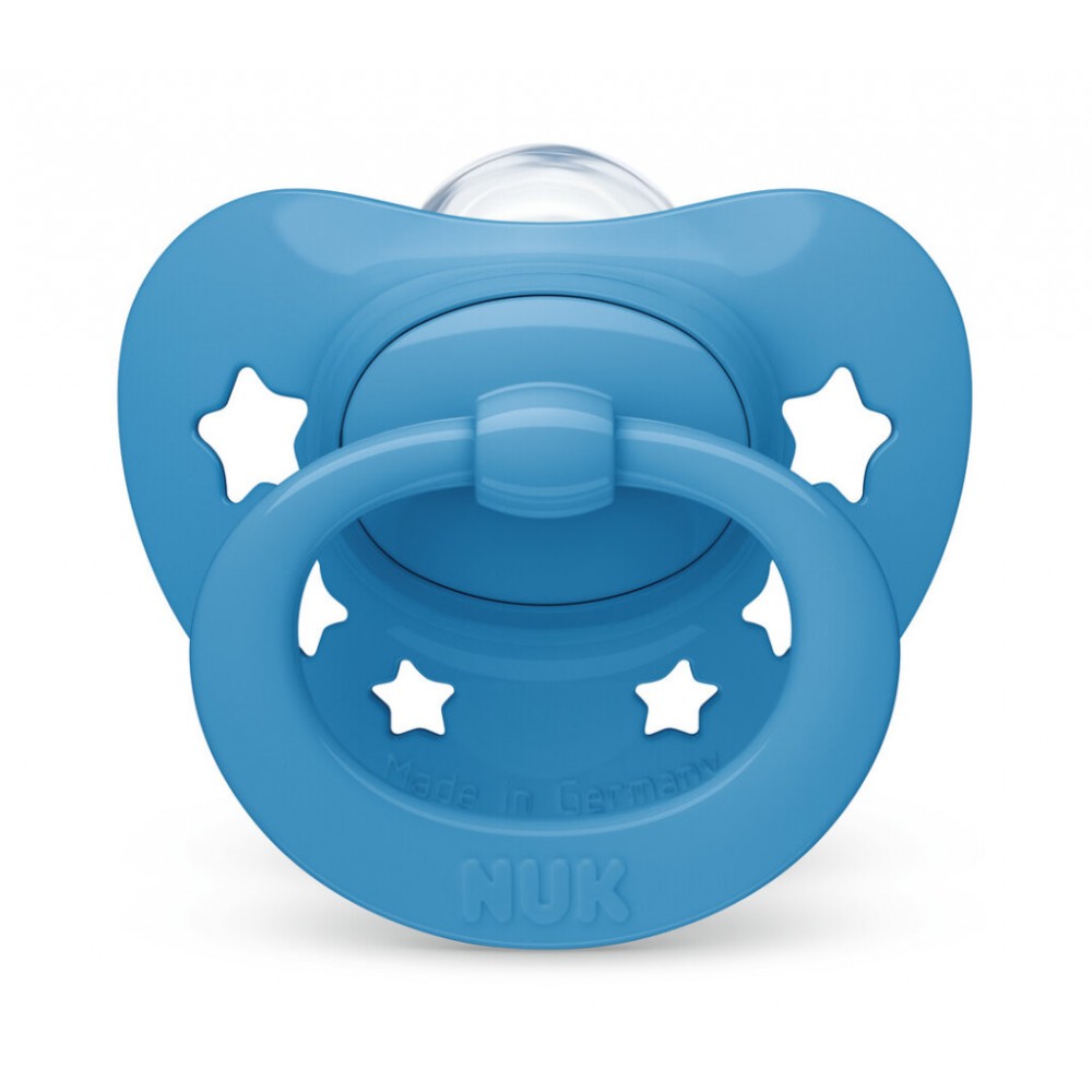 Nuk Ορθοδοντική Πιπίλα Σιλικόνης για 6-18 μηνών Signature μπλε  με Θήκη (10736694)
