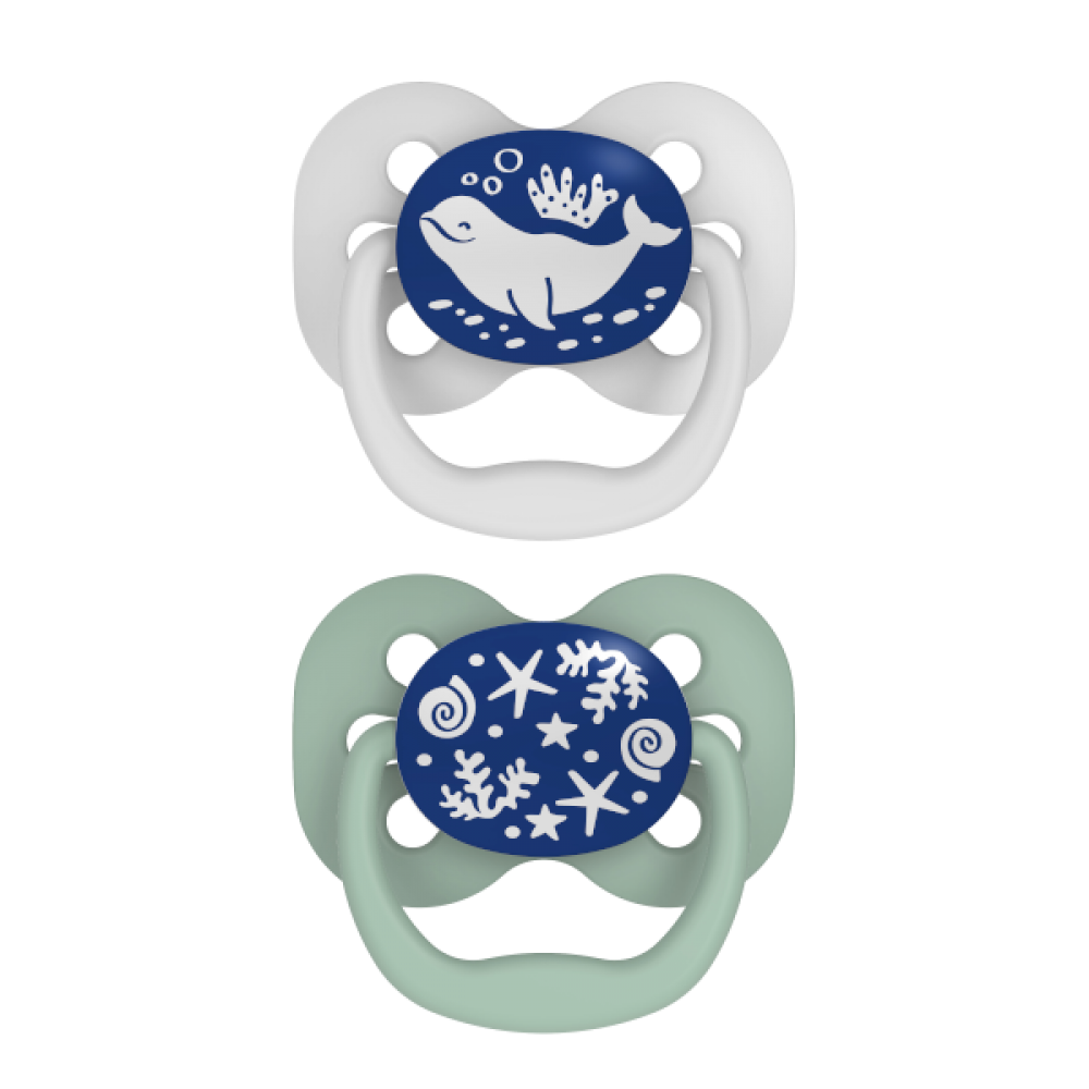 Dr Brown's Πιπίλα Σιλικόνης Advantage Νυχτός Επίπεδο 1 (0-6m) - Μπλε (PA12004)