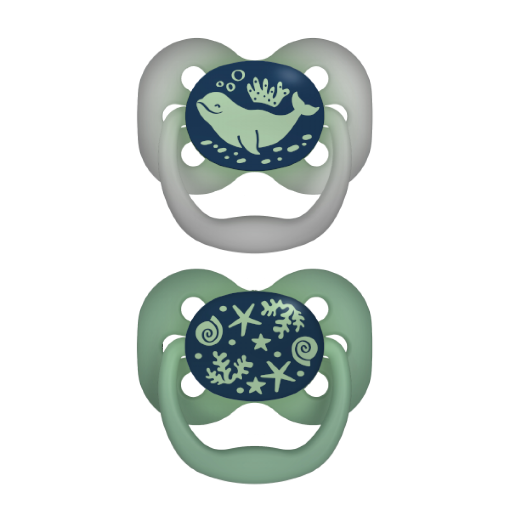 Dr Brown's Πιπίλα Σιλικόνης Advantage Νυχτός Επίπεδο 1 (0-6m) - Μπλε (PA12004)