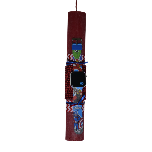 Χειροποίητη Αρωματική Λαμπάδα Με Παιδικό Ψηφιακό Ρολόι Red Figther (2025097) Χειροποίητη Αρωματική Λαμπάδα Με Παιδικό Ψηφιακό Ρολόι Red Figther (2025097)