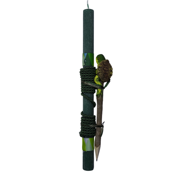 Χειροποίητη Αρωματική Λαμπάδα Με Σκαλιστό Ξύλινο Μολύβι Χελώνα (2025332)