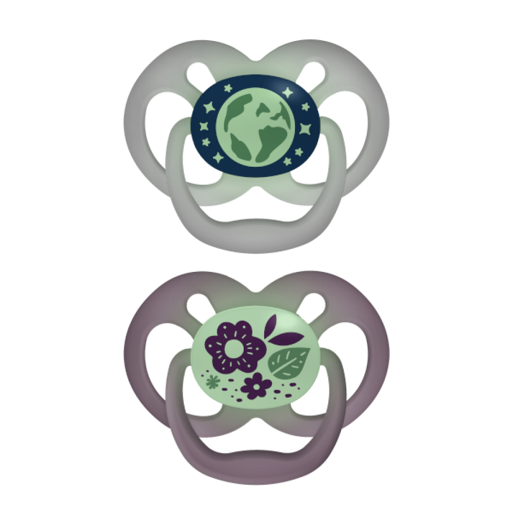 Dr Brown's Πιπίλα Σιλικόνης Advantage Νυχτός (6-18m) - Ροζ (PA22003)