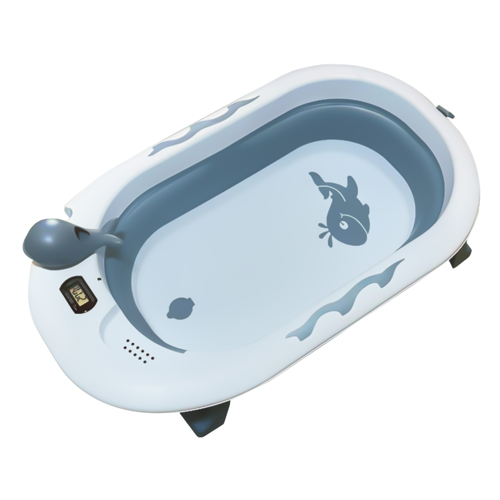 Bebestars  Σετ Μπανιέρα Πτυσσόμενη Με Θερμόμετρο Whale Blue (26-181)