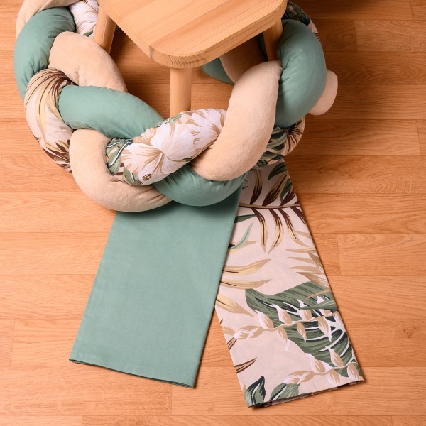 Abo Σετ σεντόνια λίκνου 2τμχ 70*120 Tropical leaves (2813-830) Abo Σετ σεντόνια λίκνου 2τμχ 70*120 Tropical leaves (2813-830)