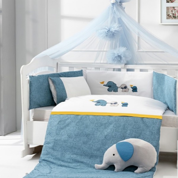 Abo  Σετ προίκας 9τμχ 70x140 εκ. Elephant Blue (2965-500)