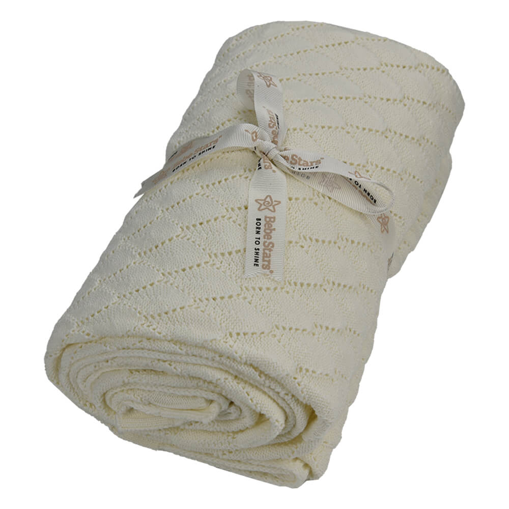 Bebestars Κουβέρτα Πλεκτή Βαμβακερή 110*140cm Ivory (308-183) Bebestars Κουβέρτα Πλεκτή Βαμβακερή 110*140cm Ivory (308-183)
