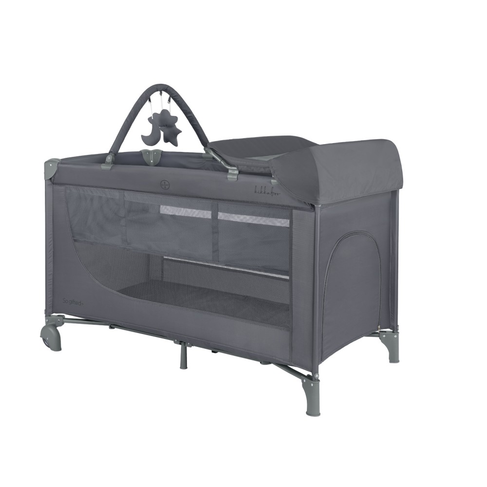 Kikka Boo Παρκοκρέβατο 2 επιπέδων So Gifted Plus Grey 2026 με αλλαξιέρα και μπάρα παιχνιδιού (31003010143)