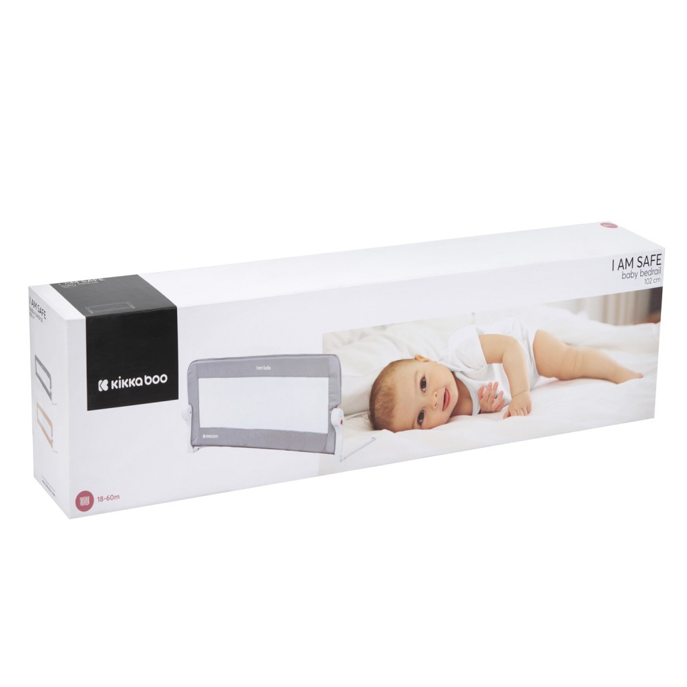 Kikkaboo Προστατευτική Μπάρα Κρεβατιού I am safe Grey 102 cm (31003050008) Kikkaboo Προστατευτική Μπάρα Κρεβατιού I am safe Grey 102 cm (31003050008)