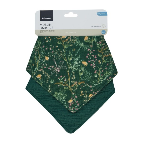 Kikkaboo Σετ σαλιάρες μουσελίνας 2 τεμ. Secret Garden Green (31303030069)