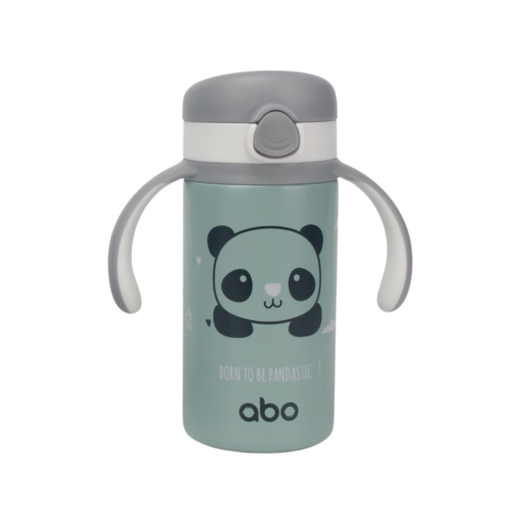 Abo Παγούρι θερμός 280 ml με χερούλι και καλαμάκι abottle BORN TO BE PANDASTIC (313806)