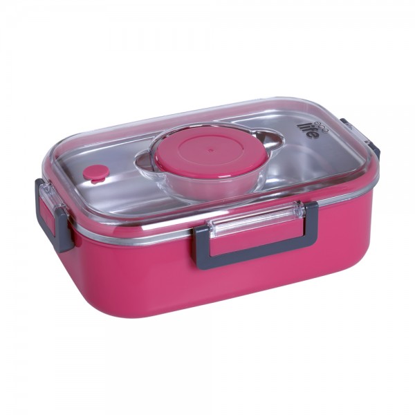 Eco Life Ορθογώνιο Φαγητοδοχείο 850ml Ροζ (33-BO-9050)