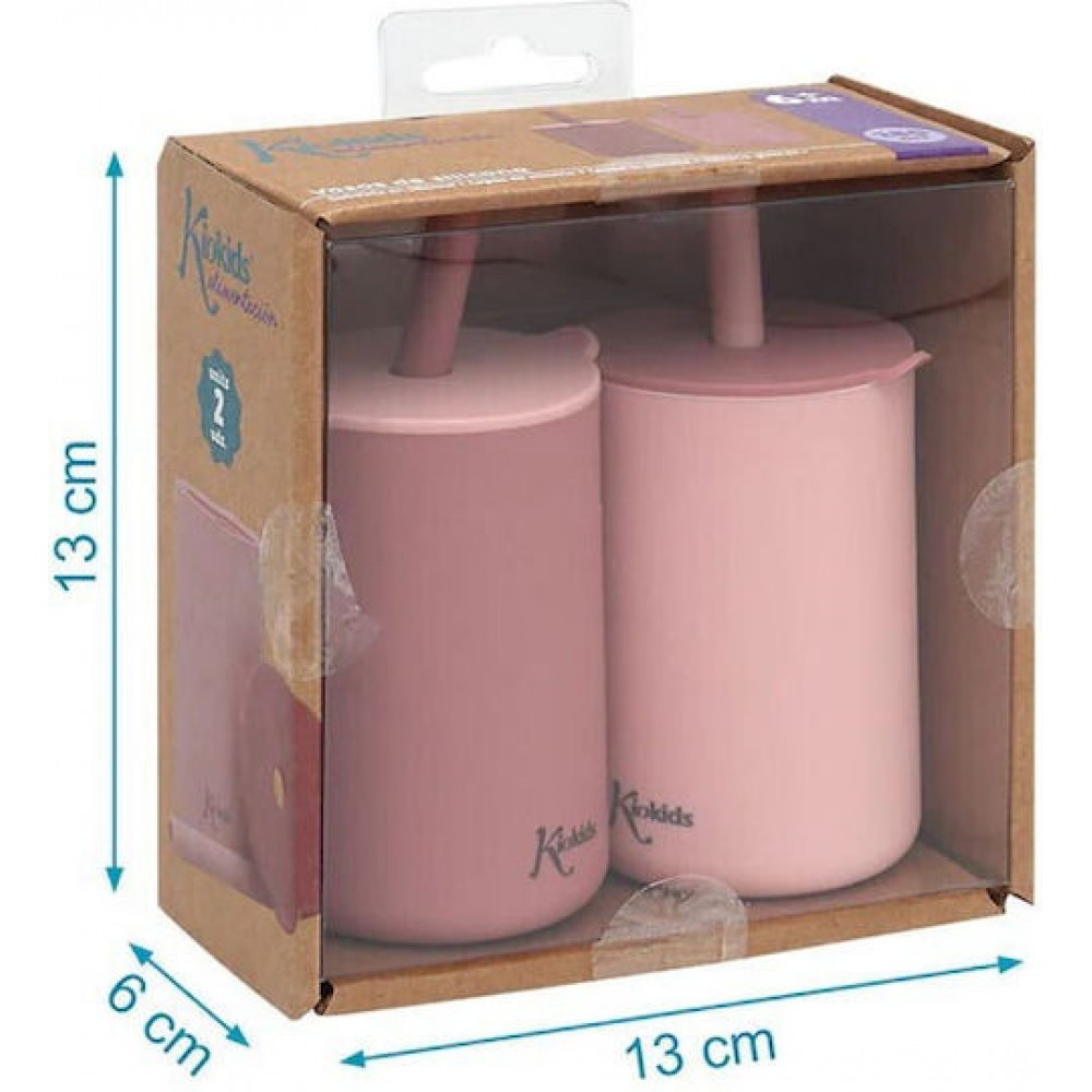 Kiokids Σετ Ποτήρια Σιλικόνης με Καλαμάκι 180ml Ροζ (3508) Kiokids Σετ Ποτήρια Σιλικόνης με Καλαμάκι 180ml Ροζ (3508)