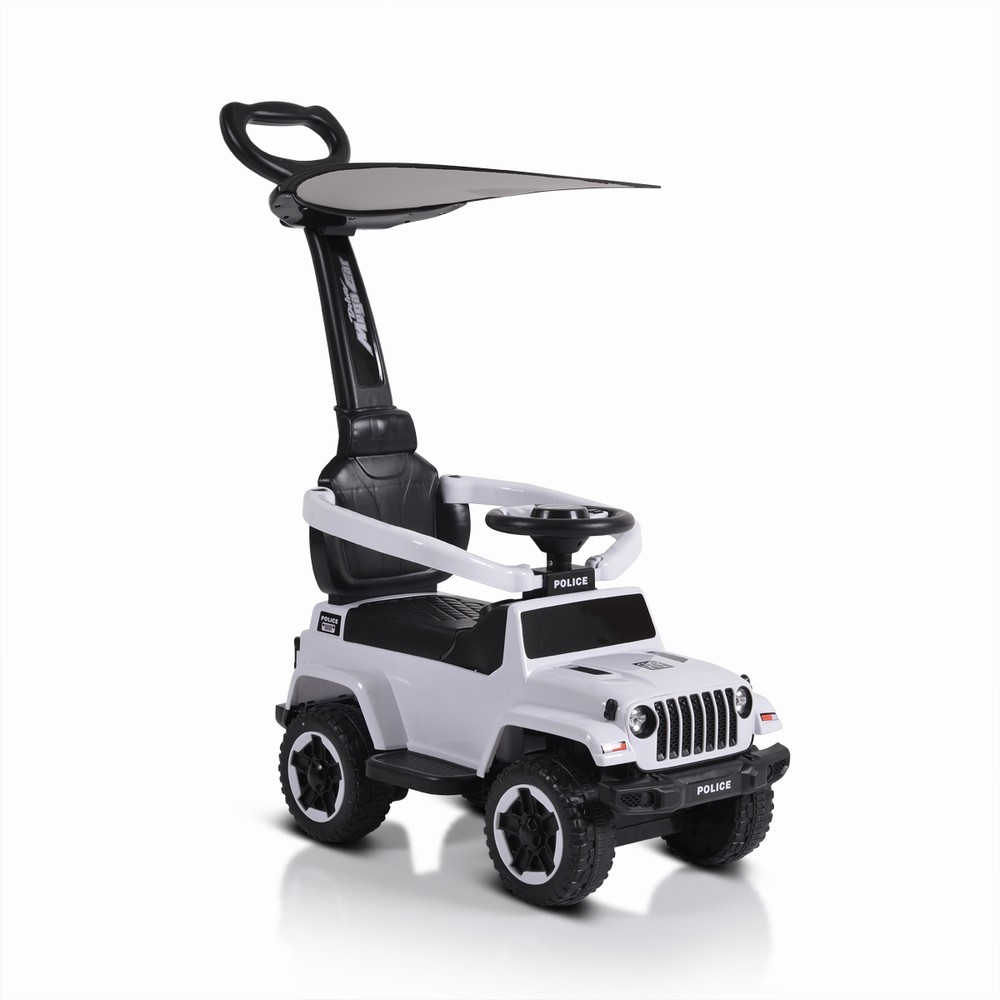 Περπατούρα Αυτοκινητάκι Με λαβή Γονέα & Τέντα Ride On Police White (3800146230890)