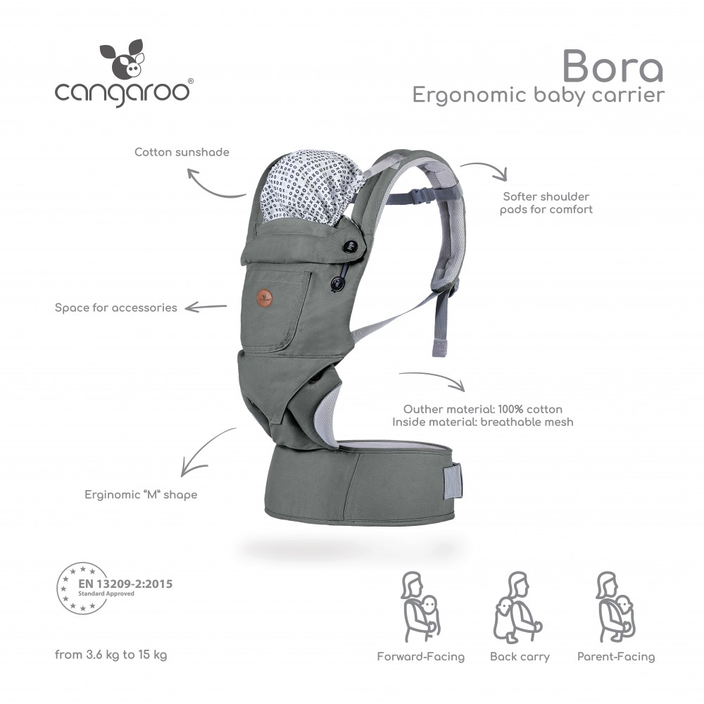 Cangaroo Μάρσιπος Bora Grey BC2060 (3800146270704)