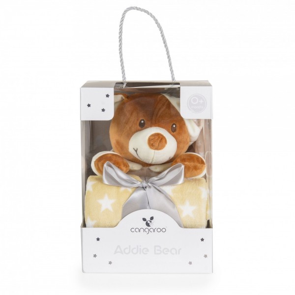 Cangaroo Βρεφική κουβέρτα 90/75 εκ. με Λούτρινο Αρκουδάκι Addie Bear Beige (3800146271664)