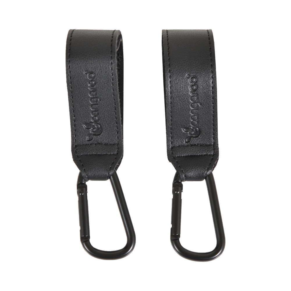 Cangaroo Universal Δερμάτινοι Γάντζοι for stroller black (3800146271992)