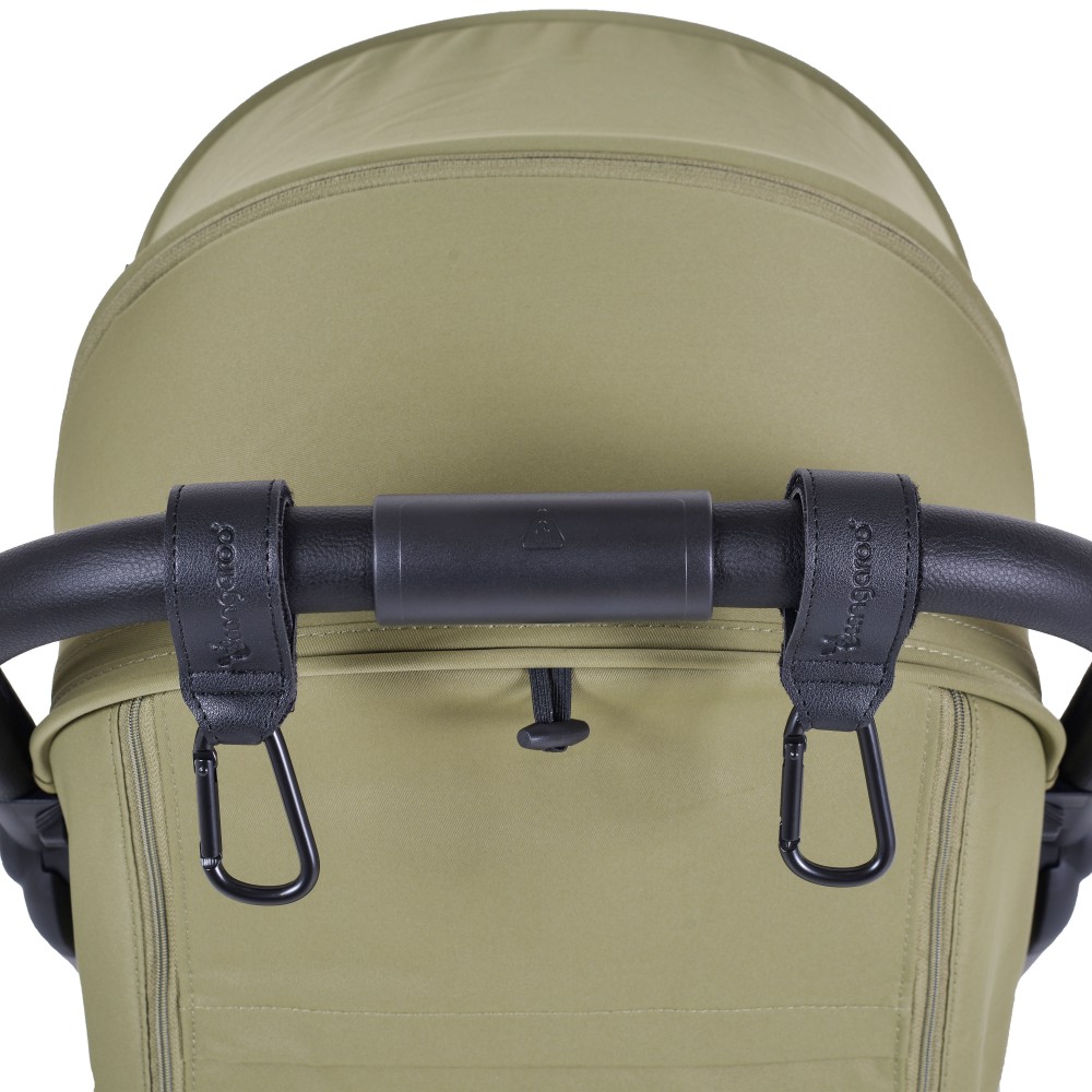 Cangaroo Universal Δερμάτινοι Γάντζοι for stroller black (3800146271992)