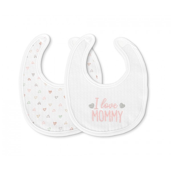 Lorelli Σαλιάρα Βρεφική Σετ 2τμχ. Velcro Girl Pink (10260280003)