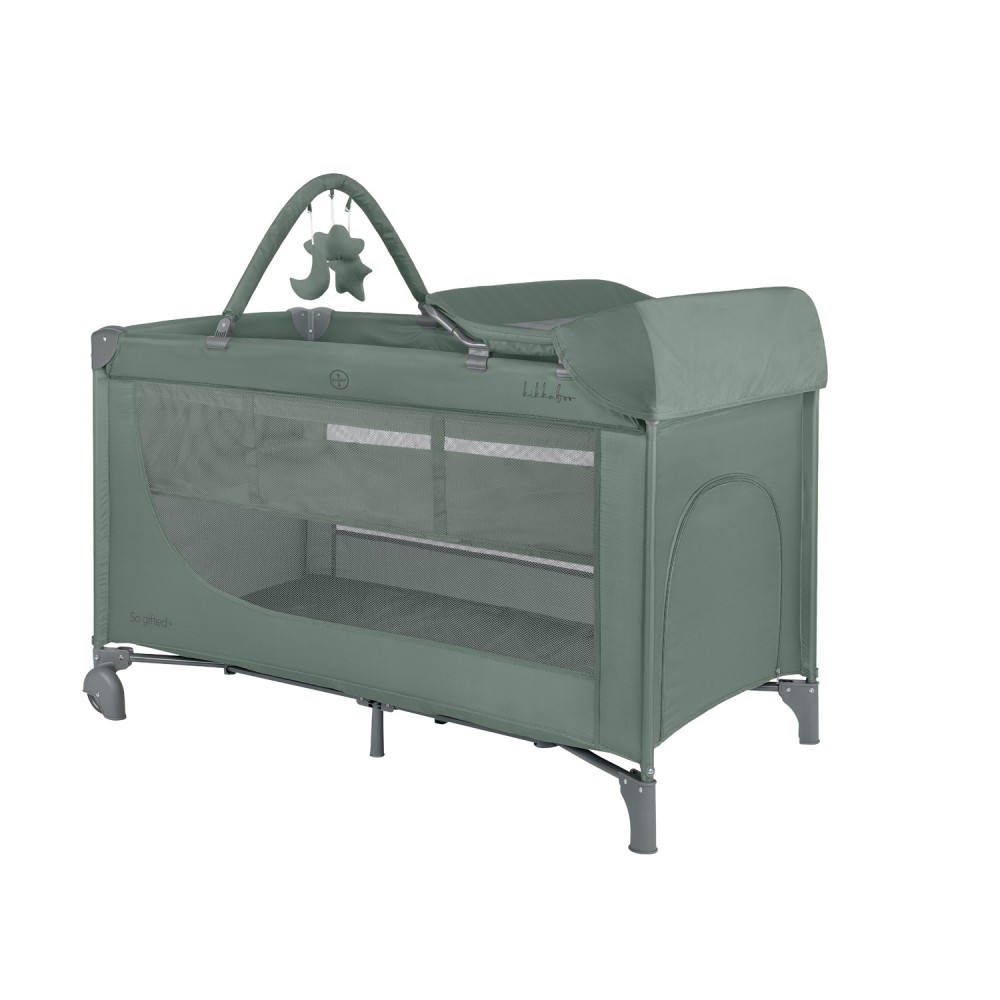 Kikka Boo Παρκοκρέβατο 2 επιπέδων So Gifted Plus Green 2026 με αλλαξιέρα και μπάρα παιχνιδιού (31003010145)