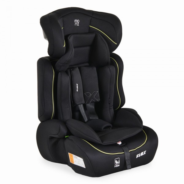 Moni Κάθισμα Αυτοκινήτου Flex 76-150cm Black with green line (3801005153626)