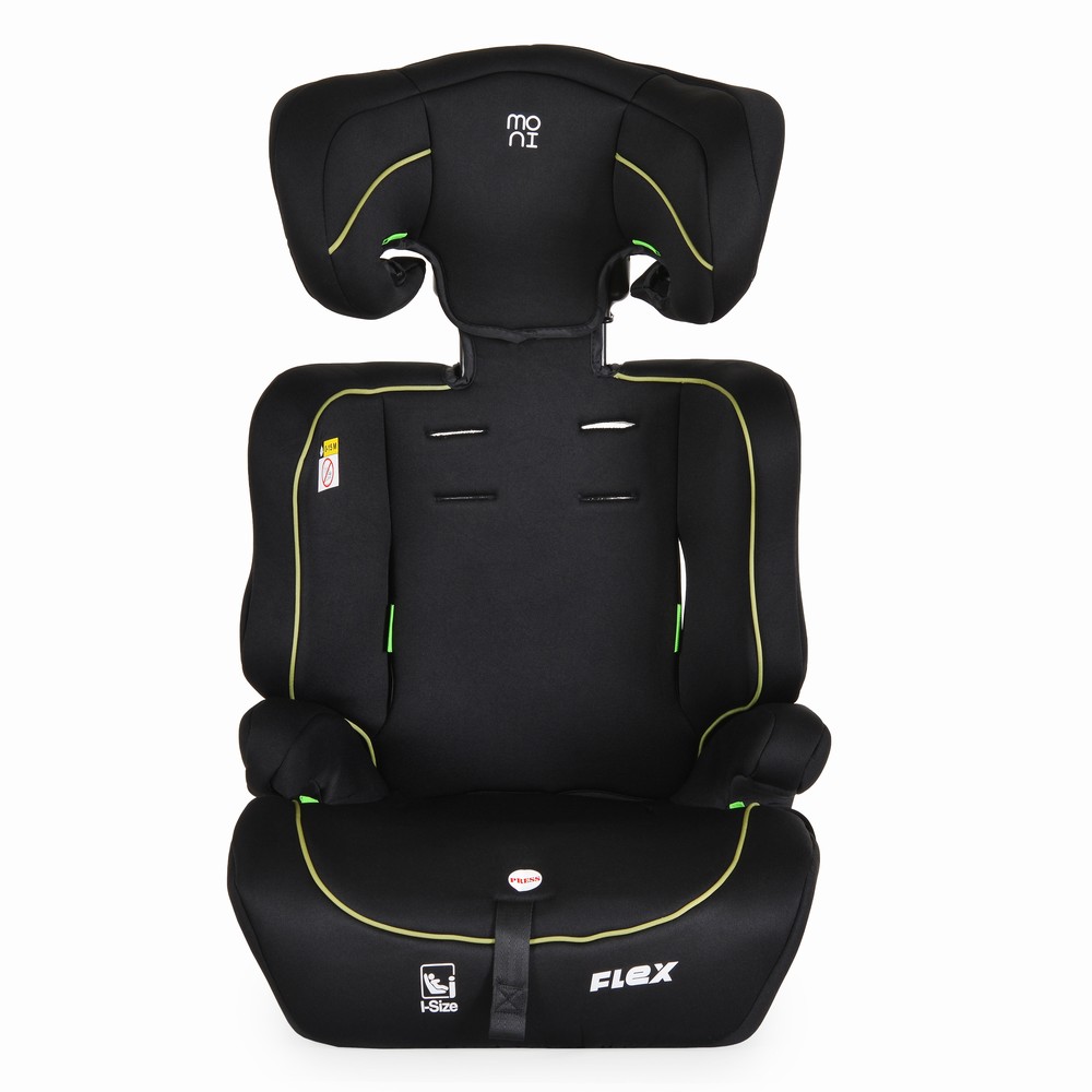 Moni Κάθισμα Αυτοκινήτου Flex 76-150cm Black with green line (3801005153626)