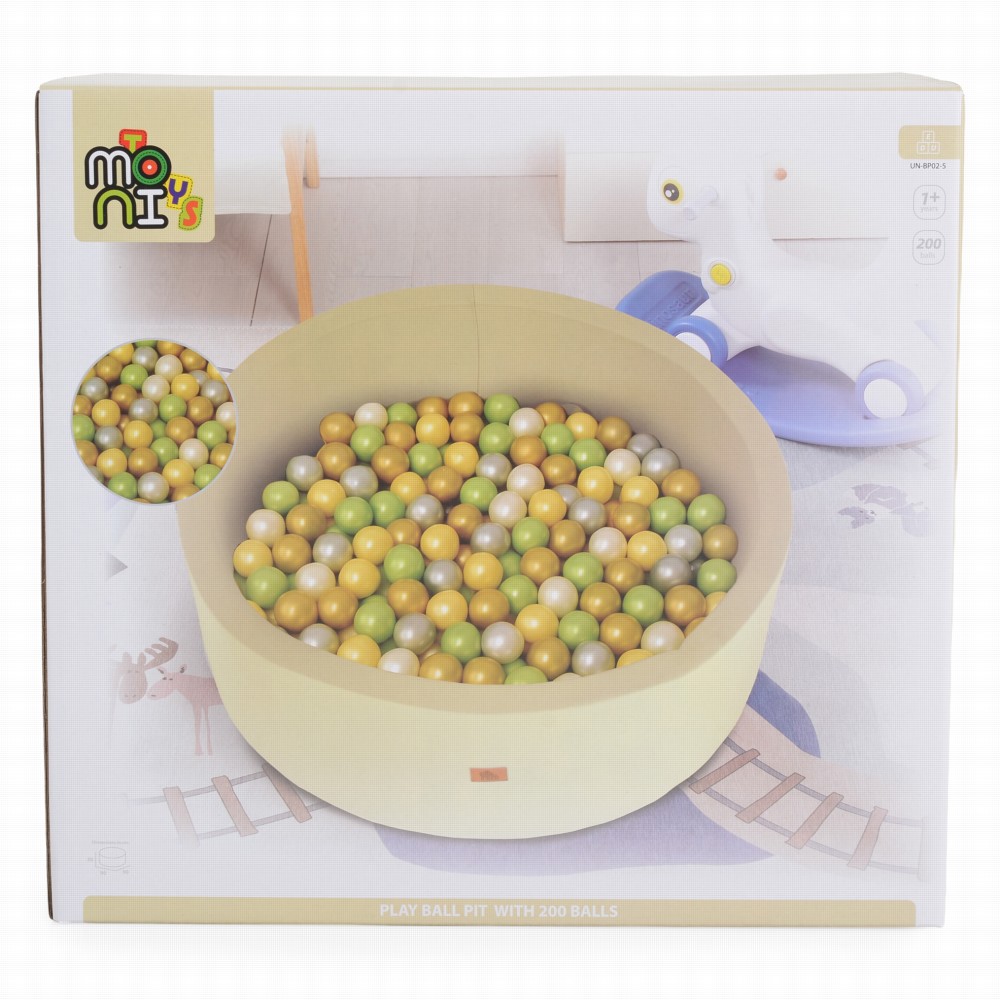 Moni Πισίνα Με 200 μπάλες (5.5cm) 90x90x30cm Beige (3801005602612)