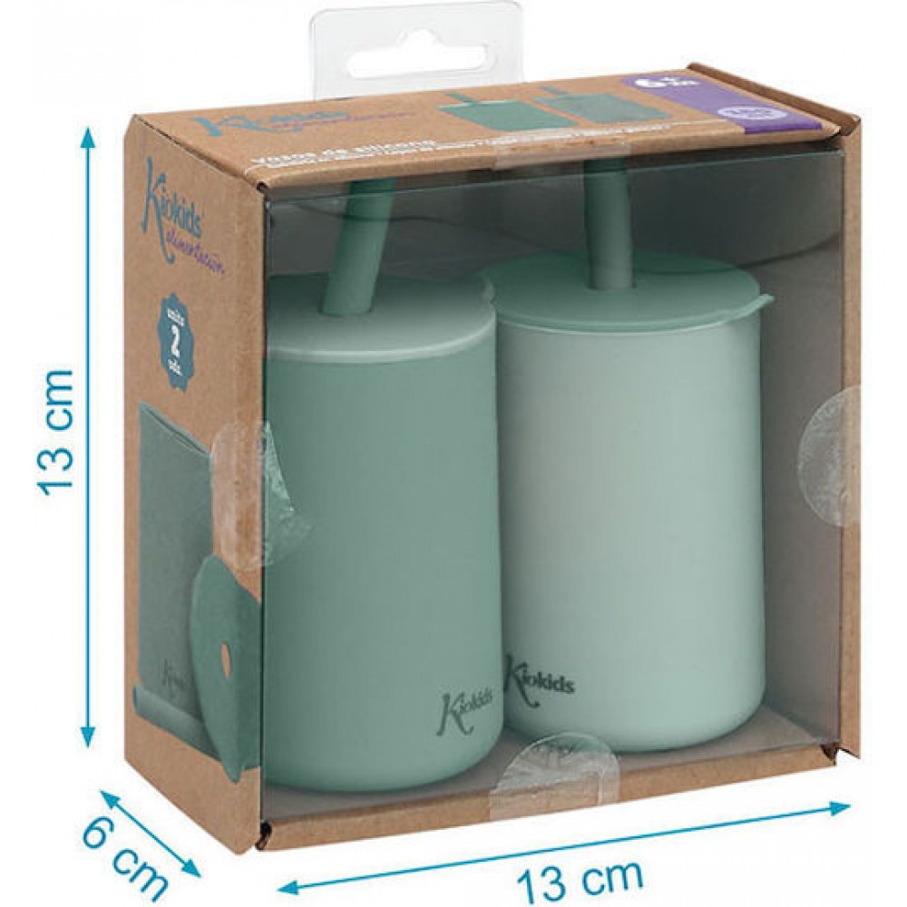 Kiokids Σετ Ποτήρια Σιλικόνης με Καλαμάκι 180ml Μέντα (3804) Kiokids Σετ Ποτήρια Σιλικόνης με Καλαμάκι 180ml Μέντα (3804)