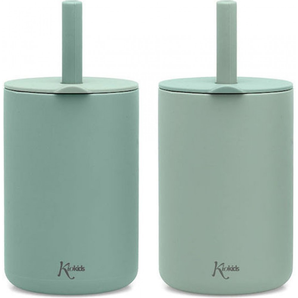 Kiokids Σετ Ποτήρια Σιλικόνης με Καλαμάκι 180ml Μέντα (3804) Kiokids Σετ Ποτήρια Σιλικόνης με Καλαμάκι 180ml Μέντα (3804)