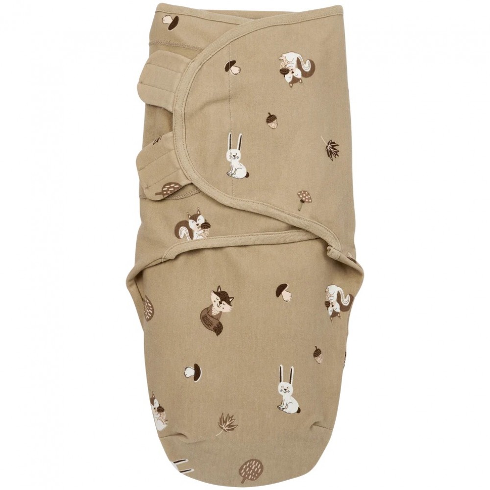 Meyco Πάνα Φασκιώματος Swaddle Forest Animals Sand 0-3 μηνών (MEY-155.165.33.01)