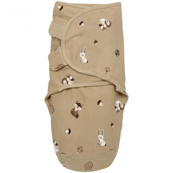 Meyco Πάνα Φασκιώματος Swaddle Forest Animals Sand 0-3 μηνών (MEY-155.165.33.01)