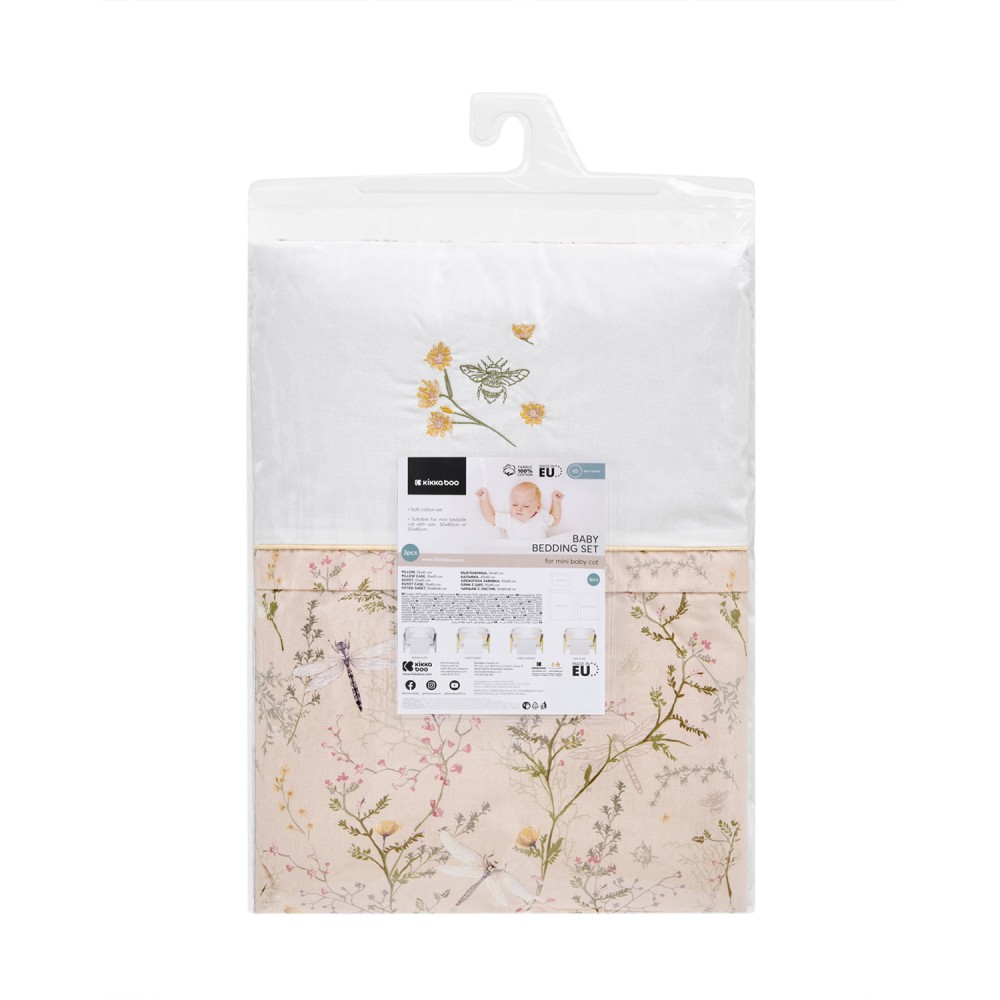 Kikka Boo Σετ Προίκας Μωρού 3 τεμ. για Λίκνο Secret Garden Beige (41101030195)