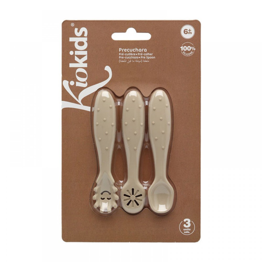 Kiokids Σετ Κουταλάκια Σιλικόνης Αυτοσίτισης Beige 6+Μ.3τμχ. (4162) Kiokids Σετ Κουταλάκια Σιλικόνης Αυτοσίτισης Beige 6+Μ.3τμχ. (4162)