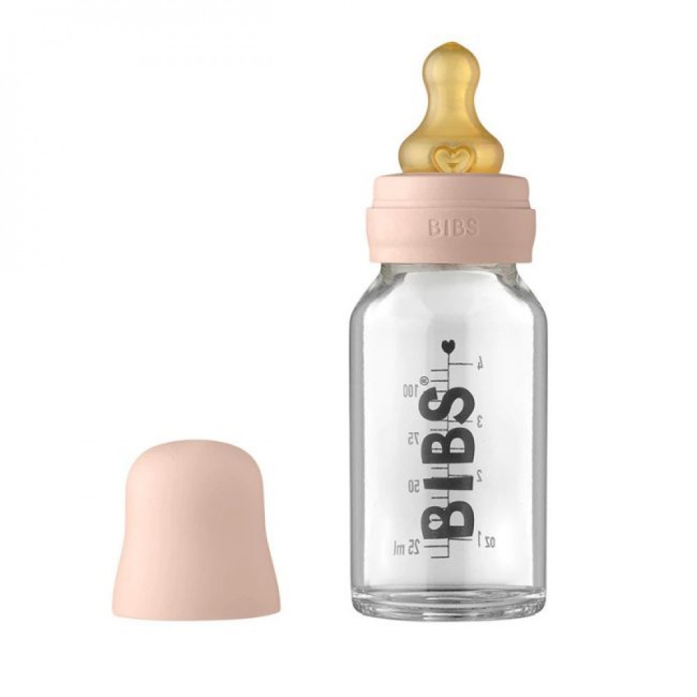 Bibs Γυάλινο μπιμπερό 110ml Στρογγυλή Θηλή Αργής Ροής Latex Blush (5013244) Bibs Γυάλινο μπιμπερό 110ml Στρογγυλή Θηλή Αργής Ροής Latex Blush (5013244)