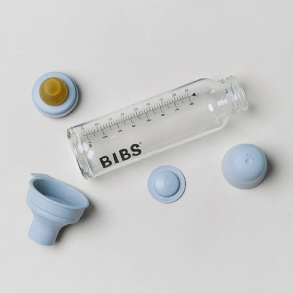 Bibs Γυάλινο μπιμπερό 225ml Στρογγυλή Θηλή Αργής Ροής Latex Baby Blue (5014231) Bibs Γυάλινο μπιμπερό 225ml Στρογγυλή Θηλή Αργής Ροής Latex Baby Blue (5014231)