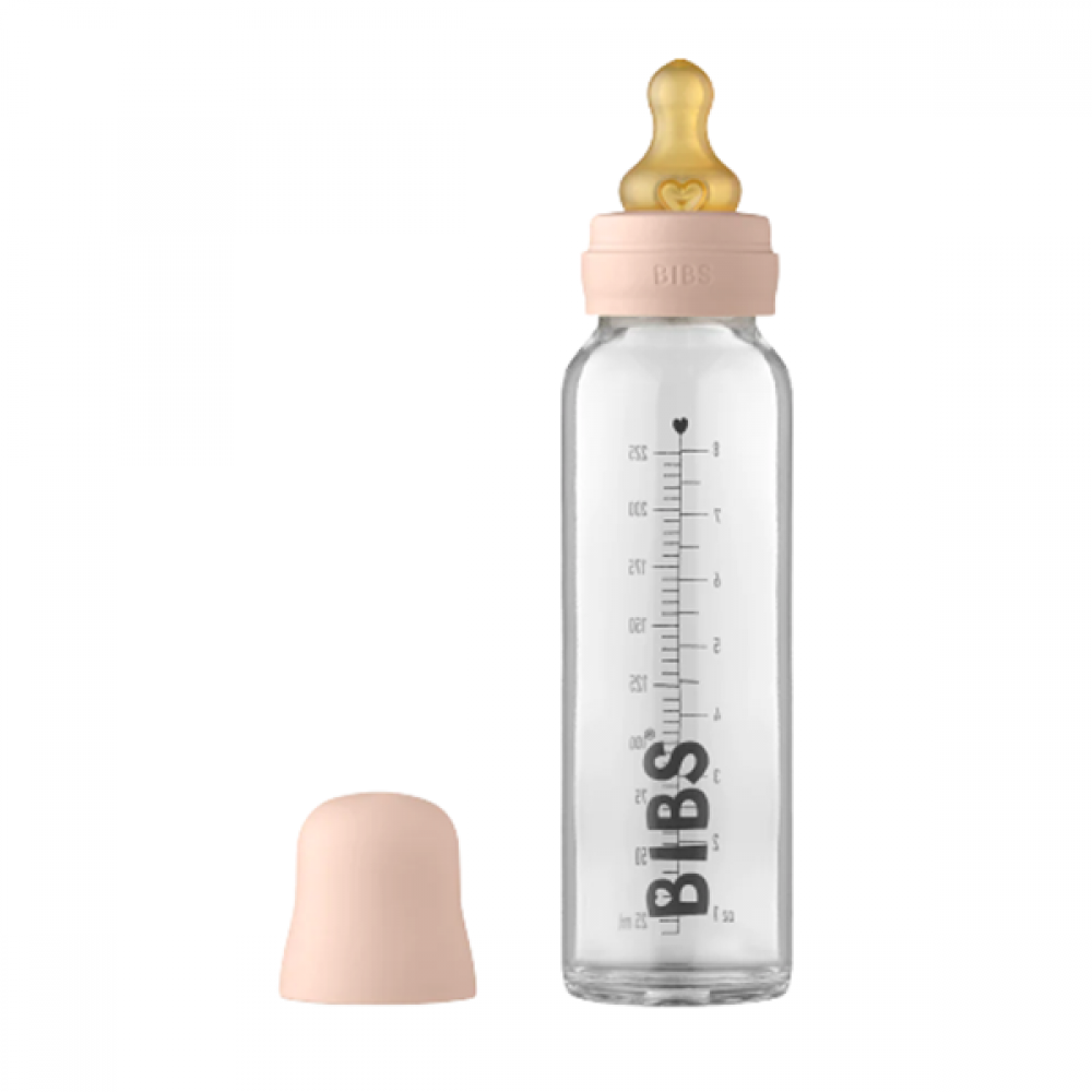 Bibs Γυάλινο μπιμπερό 225ml Στρογγυλή Θηλή Αργής Ροής Latex Blush (5014244) Bibs Γυάλινο μπιμπερό 225ml Στρογγυλή Θηλή Αργής Ροής Latex Blush (5014244)
