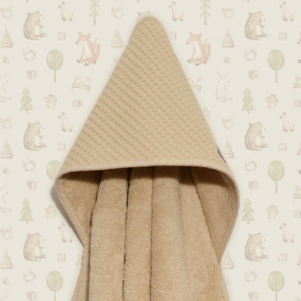 Baby Oliver Μπουρνούζι κάπα 75×75 100% βαμβάκι 450 γρμ/τμ Des.454 Πικέ μπεζ (46-6730/454)