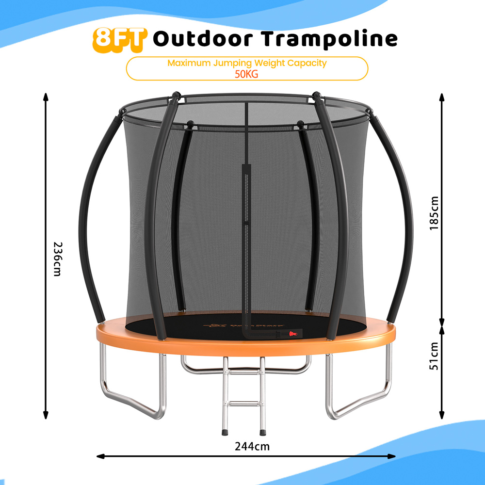 Bebestars Τραμπολίνο με Δίχτυ 8FT 245cm (647-171)