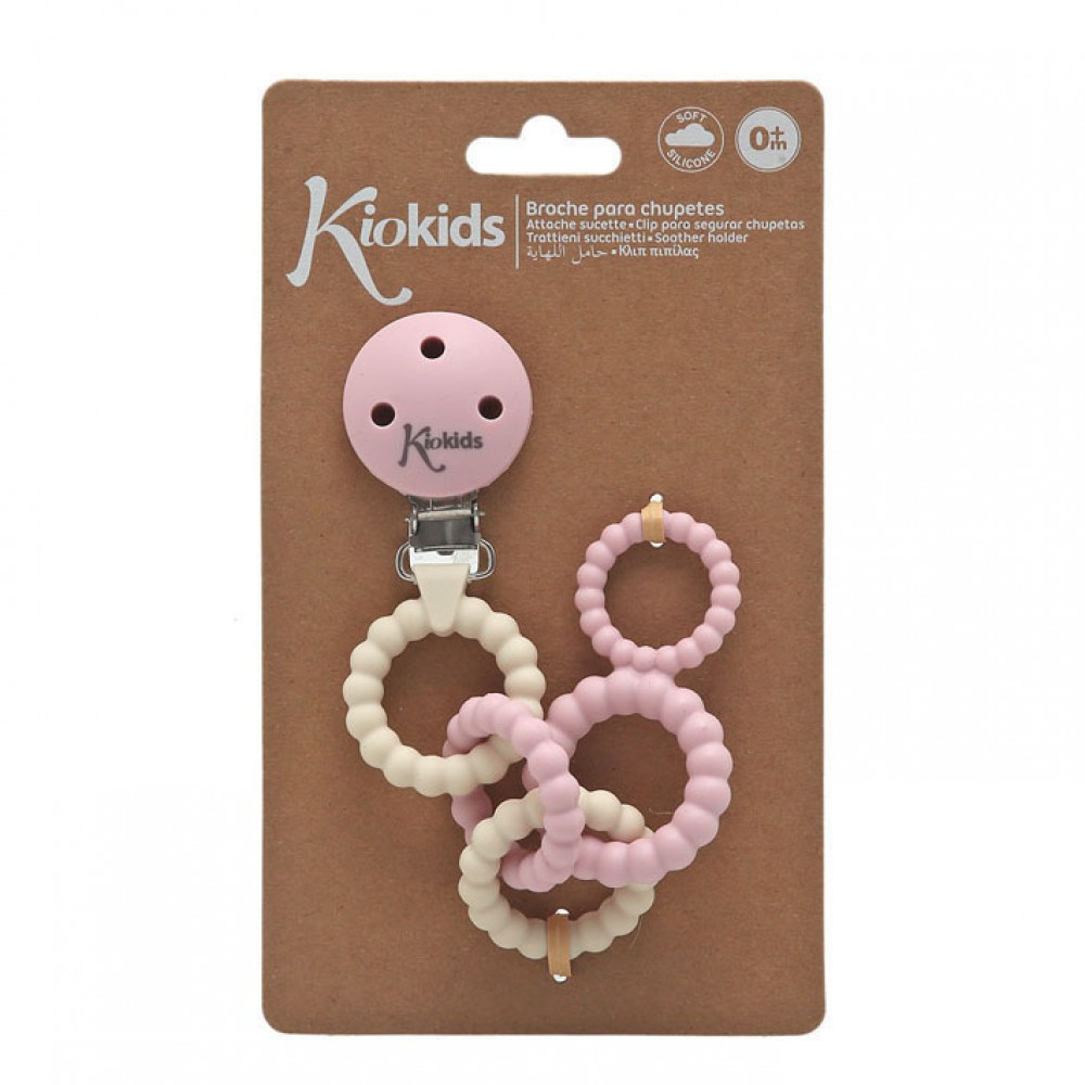 Kiokids Κλιπ Πιπίλας από Σιλικόνη Ροζ (6460)