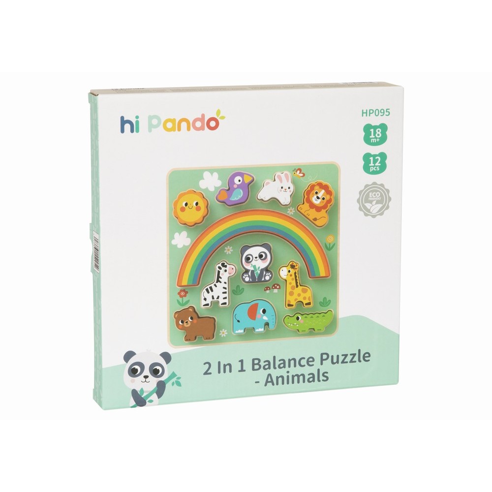 Hi Pando Ξύλινο Παζλ 2 Σε 1 Balance Animals HP095 (6976831552954)