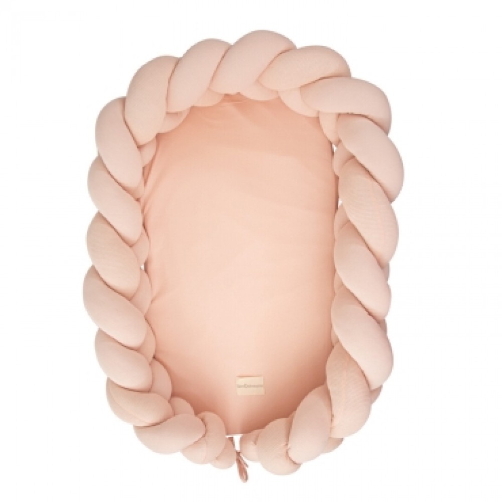 Bimbidreams Βρεφική Φωλιά Ύπνου Πλεξούδα με Memory Foam "Pink" 85x62 εκ. ( 733TEX04)
