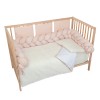 Bimbidreams Βρεφική Φωλιά Ύπνου Πλεξούδα με Memory Foam "Pink" 85x62 εκ. ( 733TEX04)