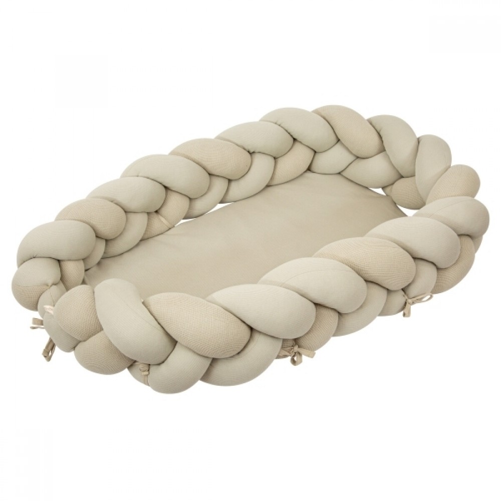 Bimbidreams Βρεφική Φωλιά Ύπνου Πλεξούδα με Memory Foam "Olive" 85x62 εκ. ( 733TEX06)